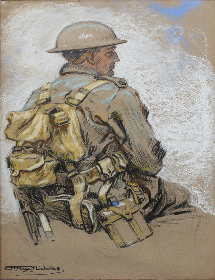 Item #7513 The Pack c1921. Hilda Rix Nicholas.