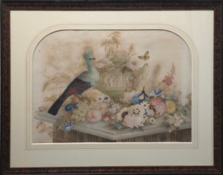 Still Life with Turaco, Flowers and a Classical Urn c1820