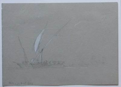 Item #81 Nile Boat 1869. Oswald Brierly.