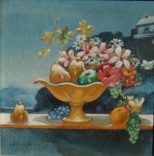 Item #854 Flowers and Fruit in Sunlight 1967. Adrian Feint.