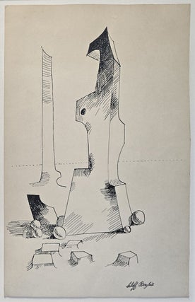 Item #940 Two Totem Forms with Spheres c1940s. Clifford Bayliss