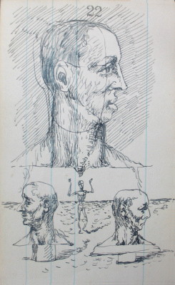 Item #960 Three Heads in Profile. Clifford Bayliss.